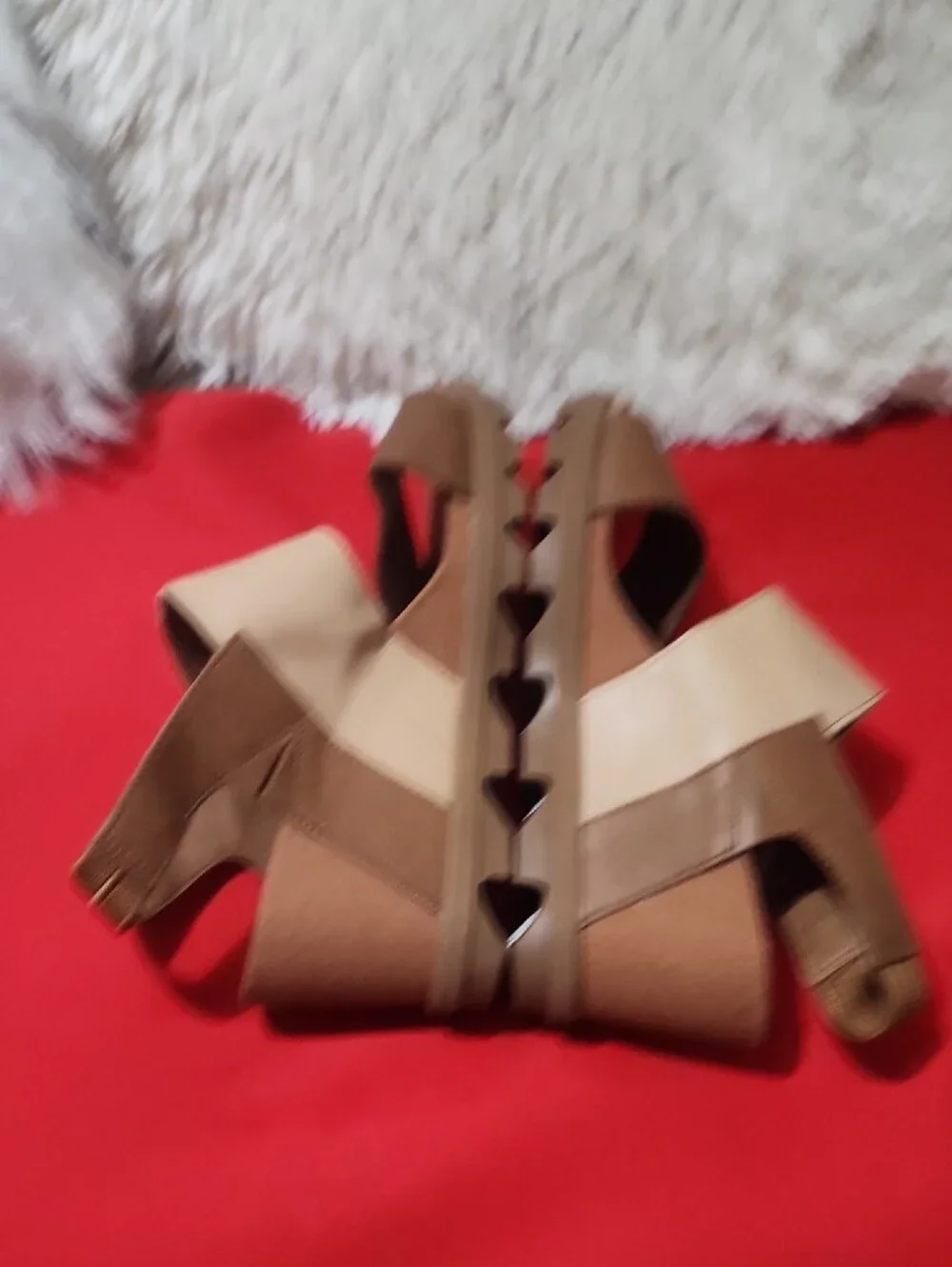 Sorel Women's Joanie II Slingback Brown & Beige Elastic Slingback Wedge Sandals